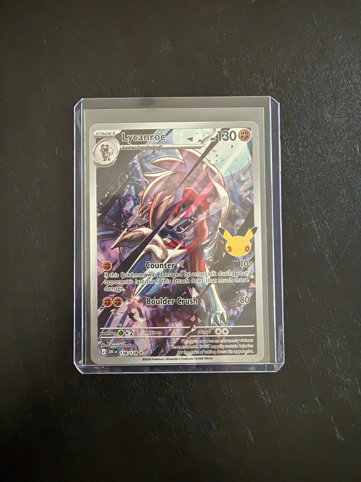 Pokemon Lycanroc 138/128 Celebrations, Ophalen of Verzenden, Nieuw, Losse kaart