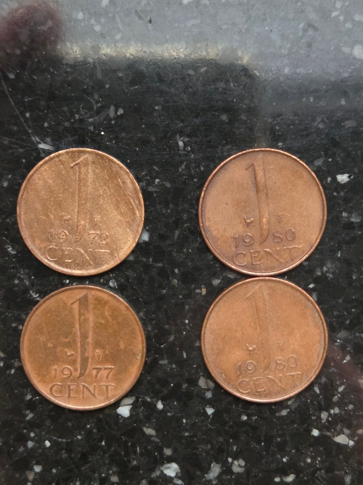 1 cent munten, oa 1948, 1951 en 1980, Ophalen of Verzenden, Koningin Juliana
