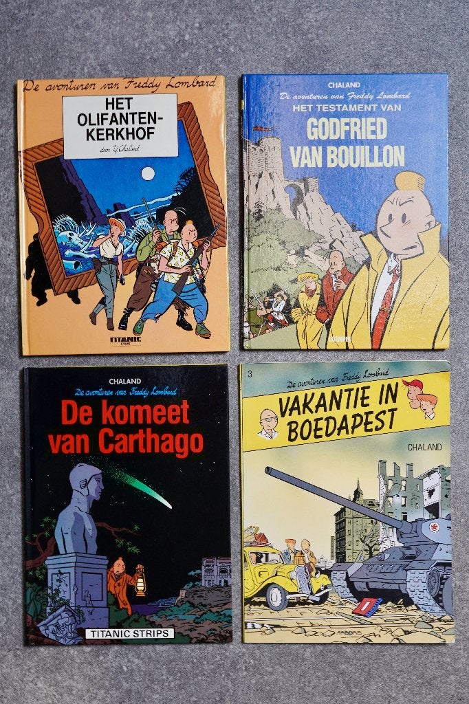 4 strips van Yves Chaland - Freddy Lombard, Boeken, Stripboeken, Meerdere stripboeken, Ophalen of Verzenden, Zo goed als nieuw
