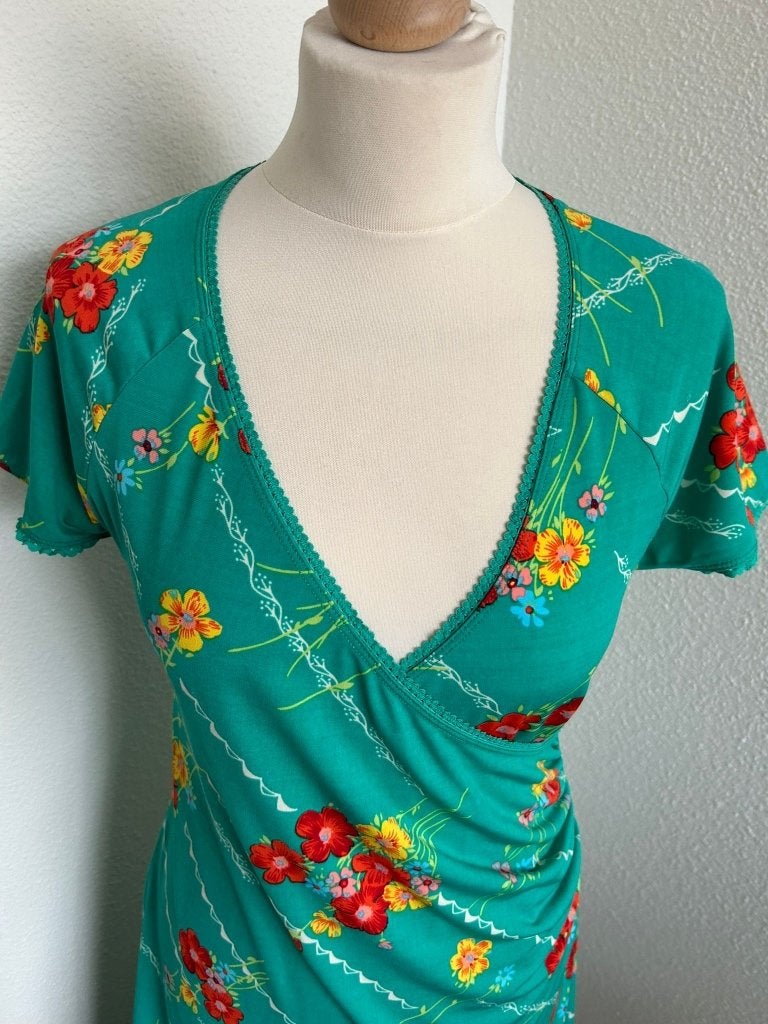 King Louie maat M groene crossdress jurk 500, Maat 38/40 (M), Ophalen of Verzenden, Zo goed als nieuw, Knielengte