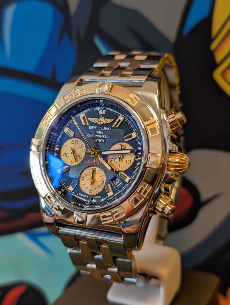 Breitling Chronomat B01 cb0110 zwarte wijzerplaat, Sieraden, Tassen en Uiterlijk, Horloges | Heren, Ophalen of Verzenden, Zo goed als nieuw