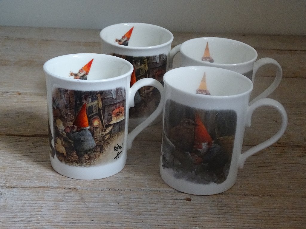 4x Mok, Douwe Egberts, RIEN POORTVLIET, KABOUTER, gaaf, Overige merken, Zo goed als nieuw, Overige stijlen, Porselein