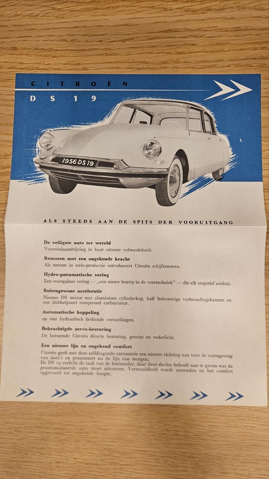 Citroën DS 19 flyer 1956, Ophalen of Verzenden, Gelezen, Citroën