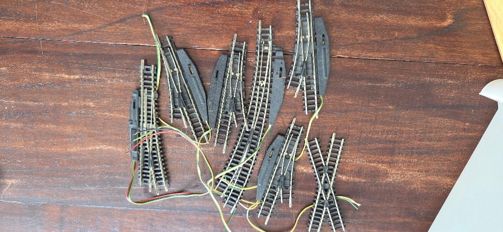 N spoor wissels Minitrix, Gebruikt, Gelijkstroom, Trix, Rails