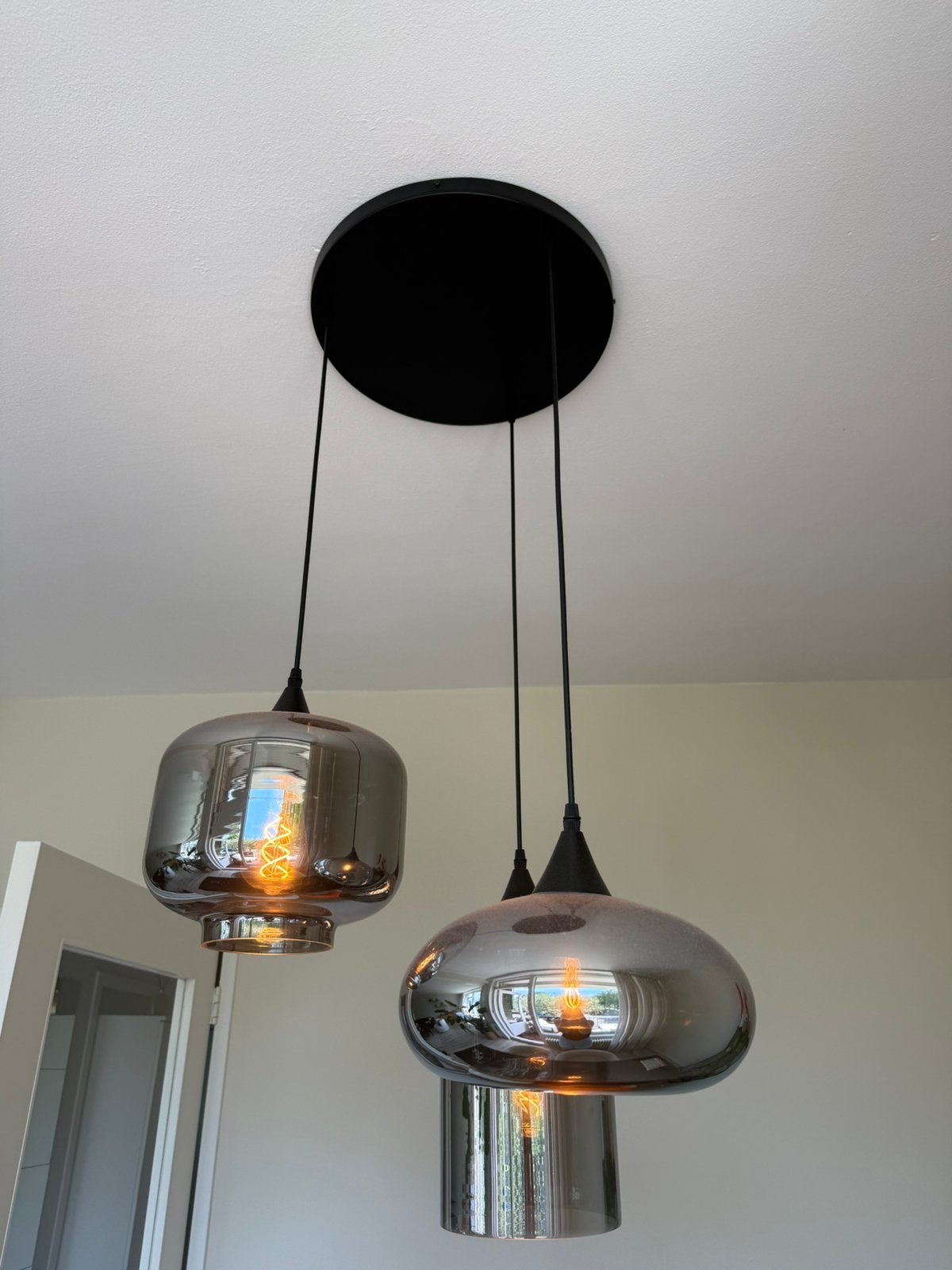 Hanglamp smoke glas, Ophalen, Zo goed als nieuw, Glas, Minder dan 50 cm