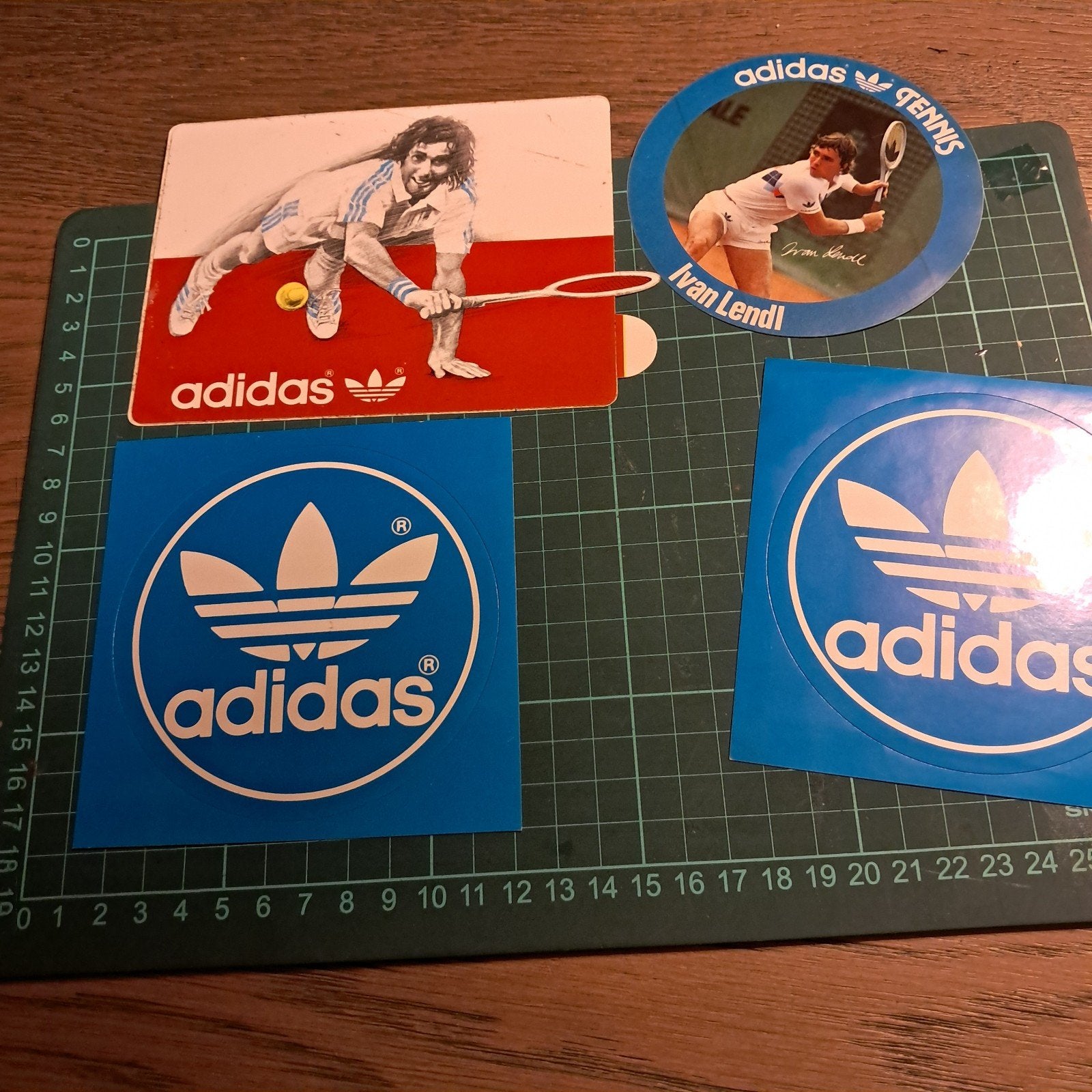 Vintage Adidas Stickers Jaren '80 - Ivan Lendl Tennis, Ophalen of Verzenden, Gebruikt, Sport