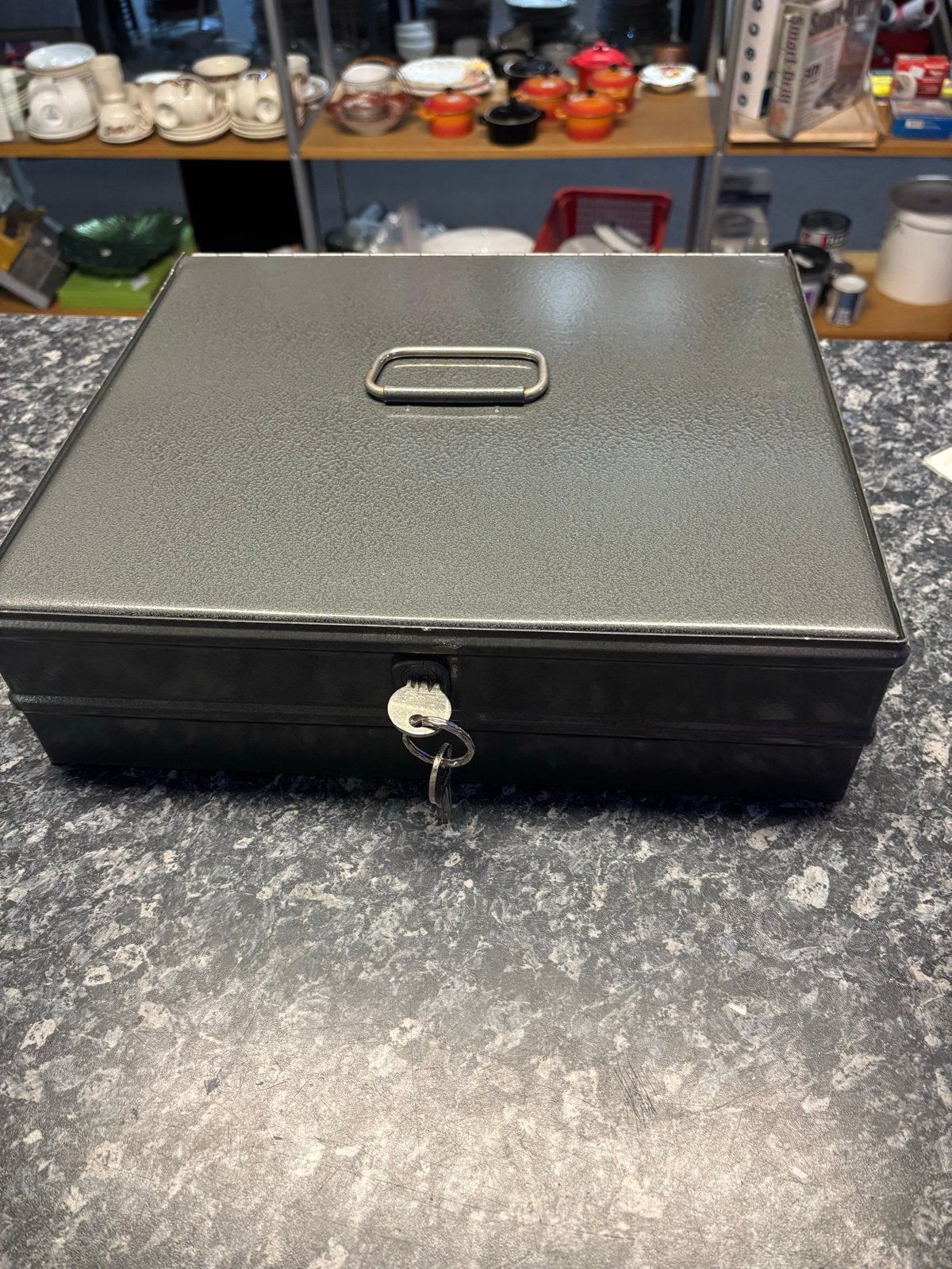 Juwel Geld/documenten kist - 36x30x10 cm met 2 sleutels, Ophalen of Verzenden, Gebruikt, Brandkast