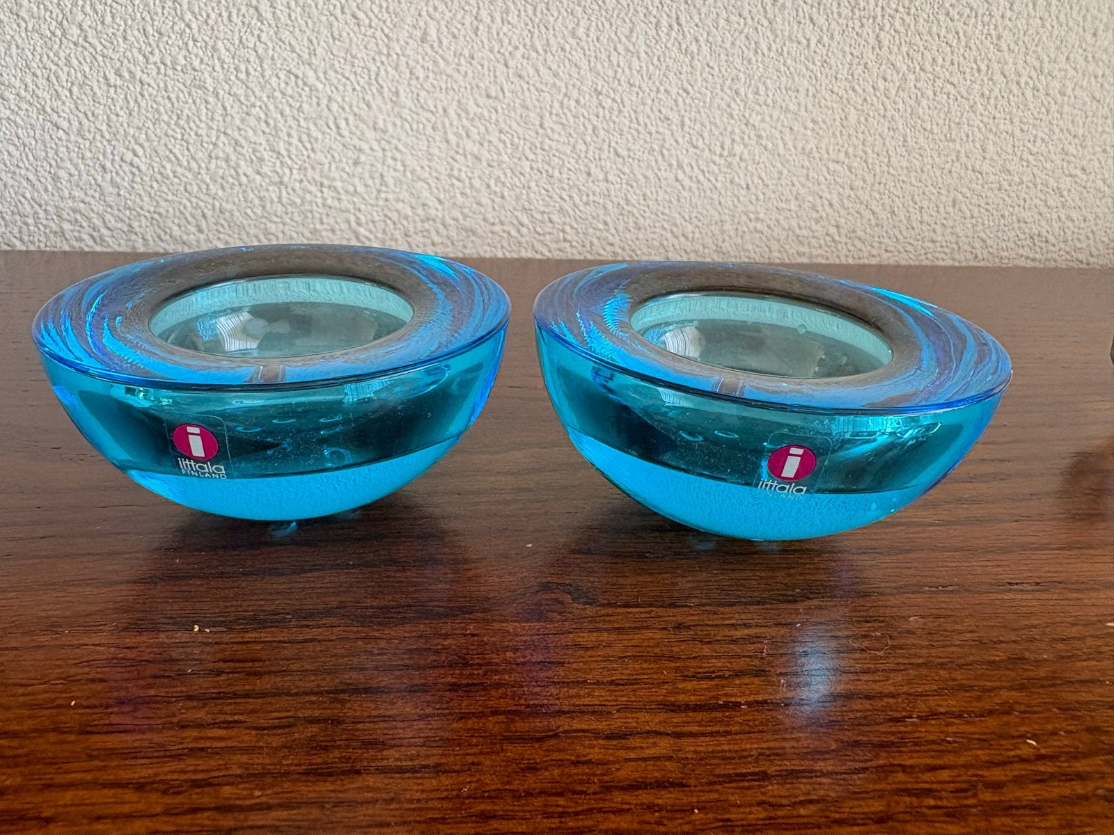 Set van 2 Iittala Ballo theelichthouders - Aqua Blauw, Ophalen of Verzenden