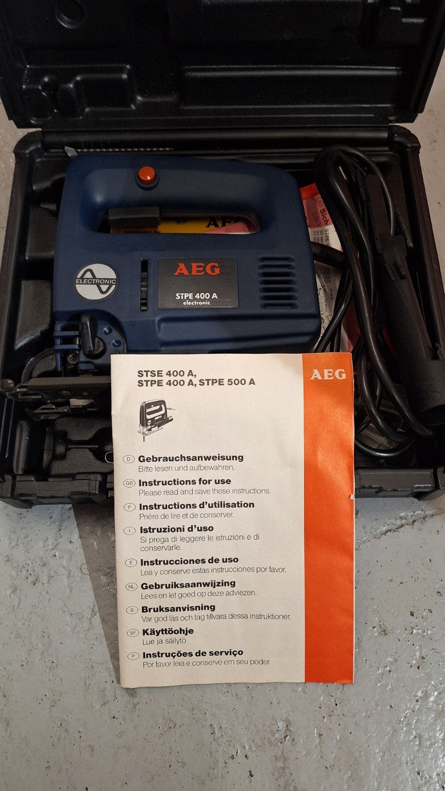 AEG STSE 400 A Decoupeerzaag in koffer, AEG, Gebruikt, Decoupeerzaag, Ophalen of Verzenden