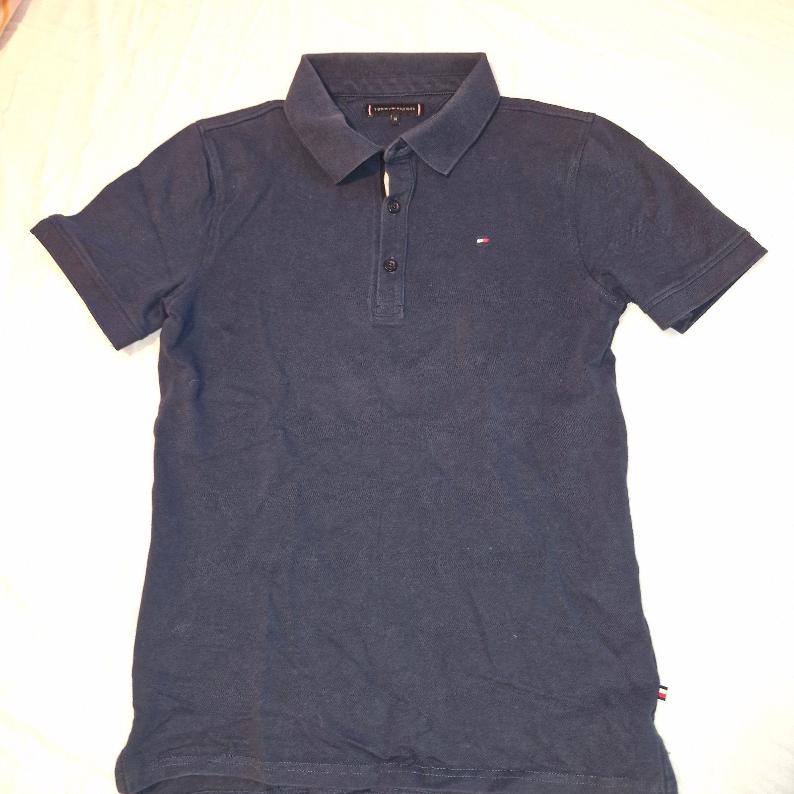 Donkerblauwe Tommy Hilfiger polo maat M, Kinderen en Baby's, Kinderkleding | Maat 152, Gebruikt, Ophalen of Verzenden, Tommy Hilfiger