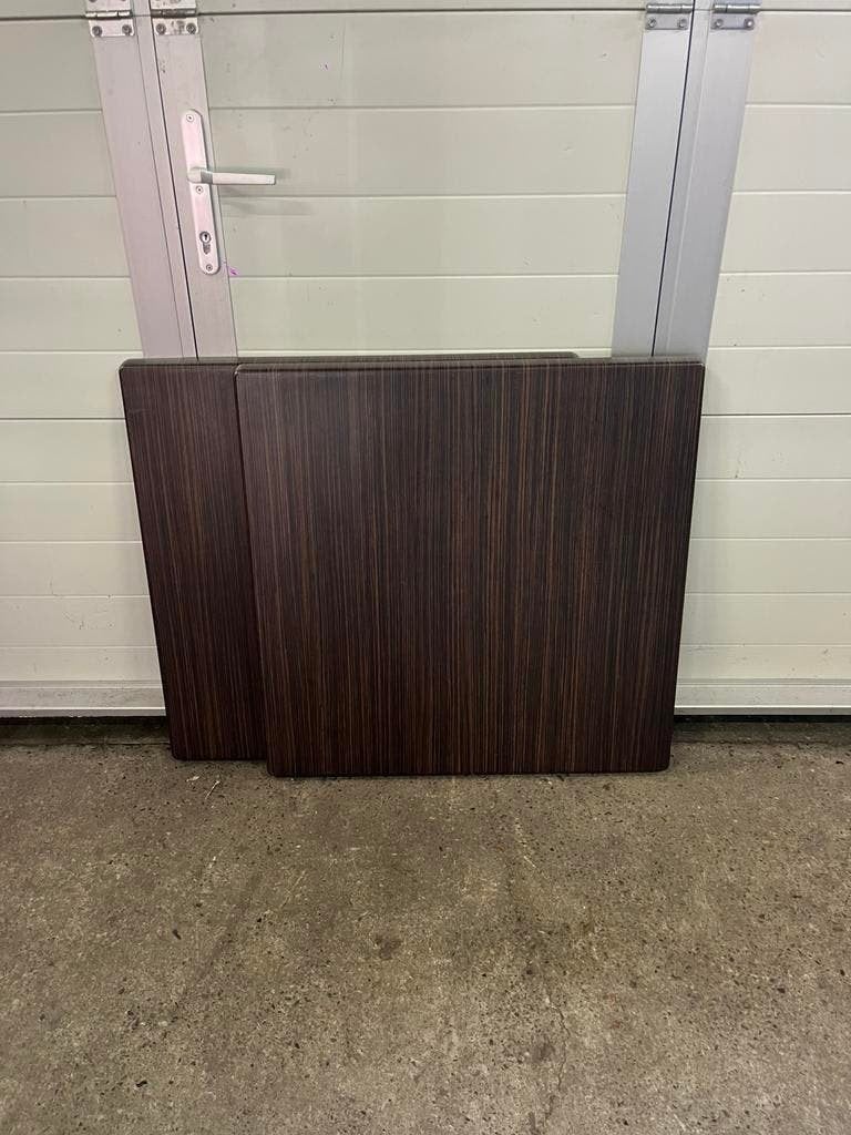 15 stuks horeca terras tafelbladen werzalit Houtlook 80x80cm, Tuin en Terras, Ophalen, Zo goed als nieuw