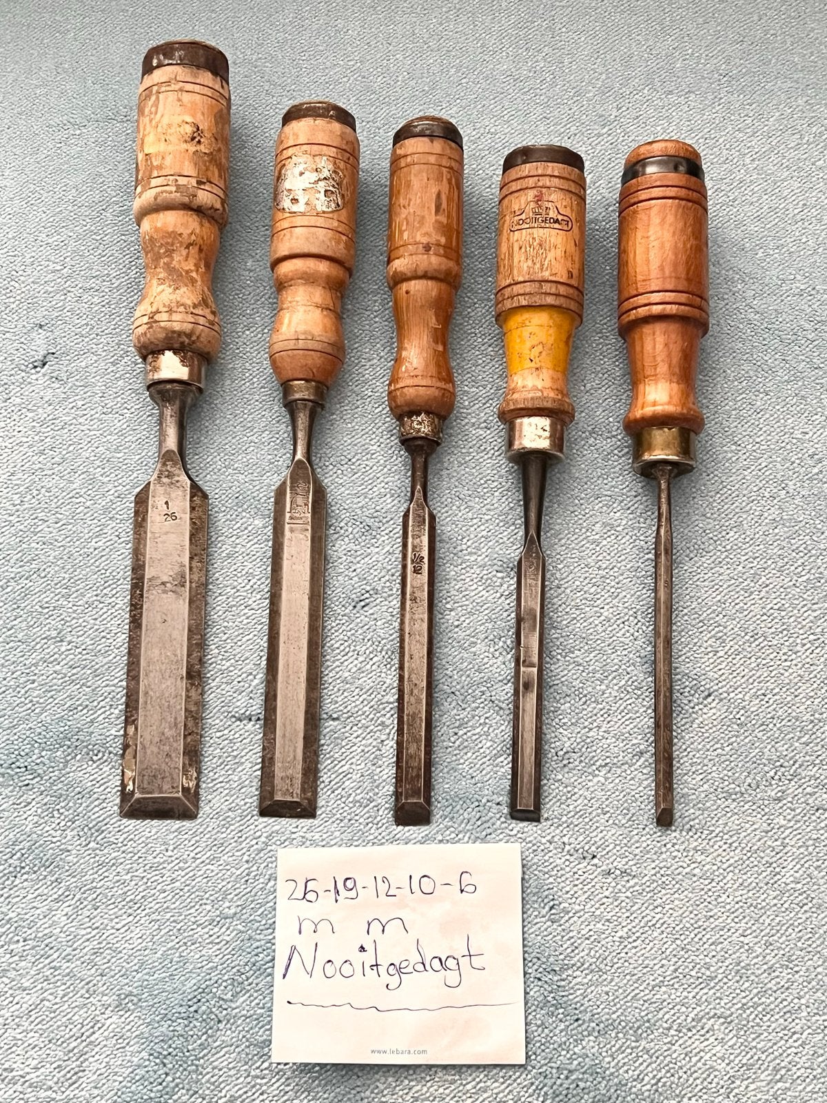 Vintage  5 Nooitgedagt Steekbeitels - Diverse Maten, Antiek en Kunst, Antiek | Gereedschap en Instrumenten, Ophalen of Verzenden