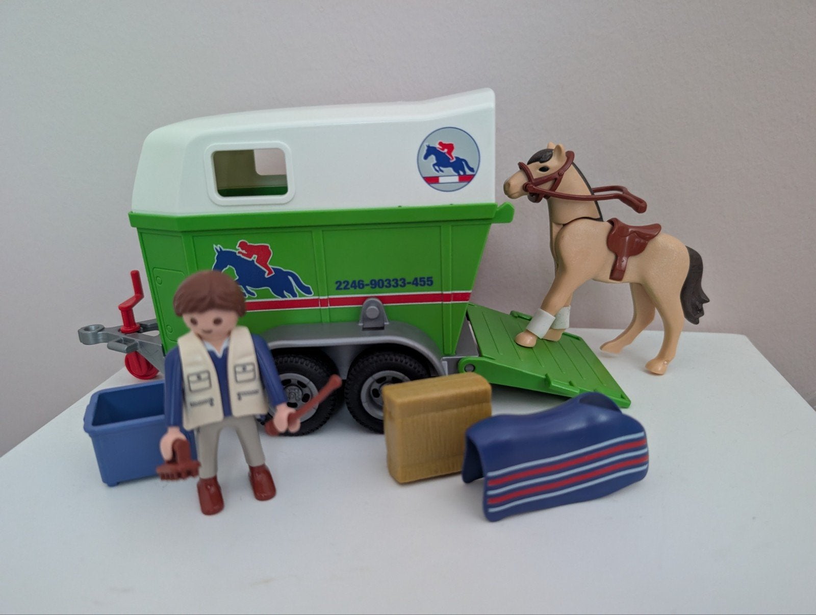 Playmobil paardentrailer, paard , manege, Ophalen of Verzenden, Zo goed als nieuw, Complete set, Overige typen