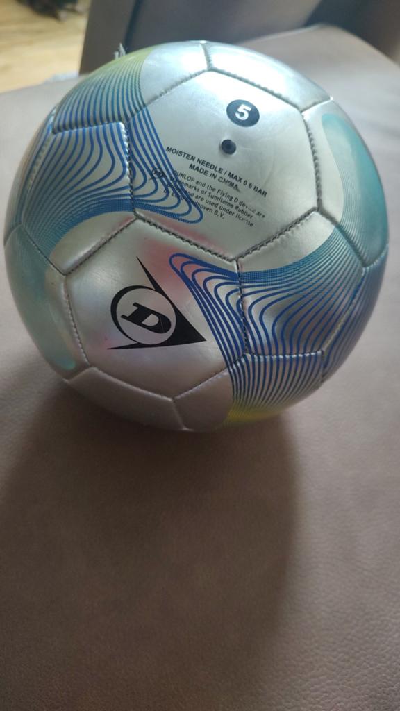 Dunlop Voetbal Maat 5 - Zilver/Blauw, Ophalen, Gebruikt, Bal