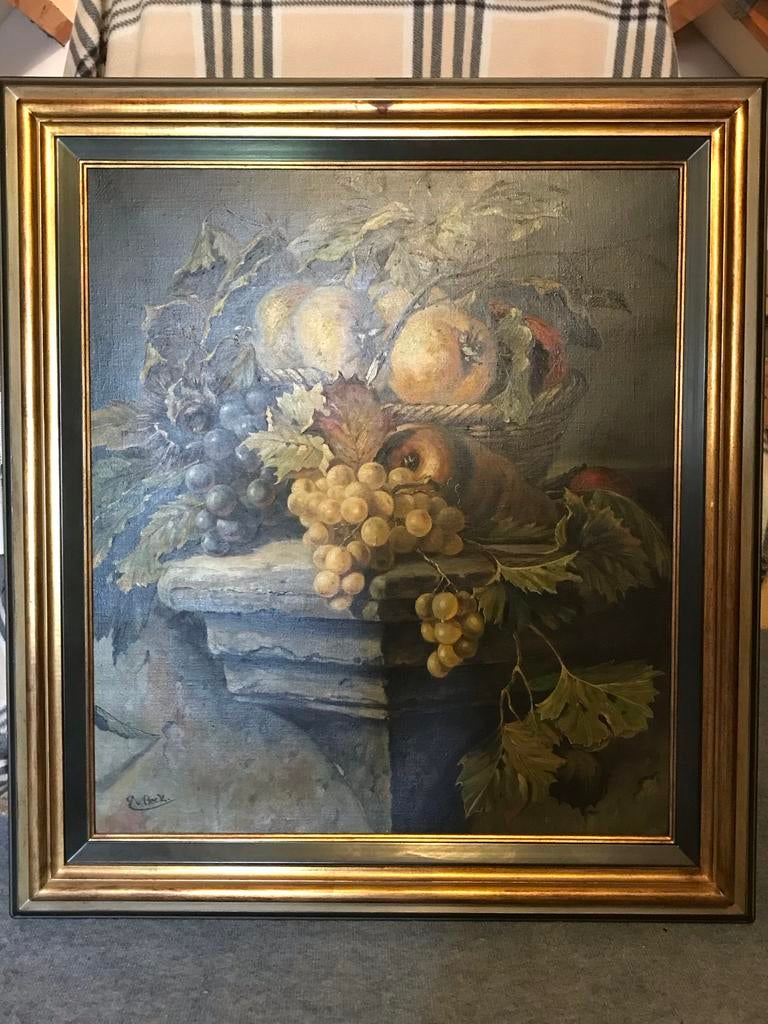 Olieverf Schilderij Ed van HECK - Stilleven met Fruit, Ophalen