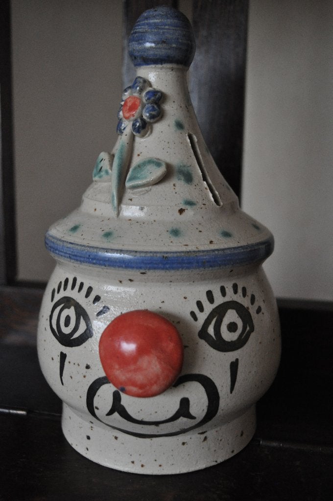 Vintage Spaarpot Clown 22 cm, Verzamelen, Spaarpotten, Ophalen of Verzenden, Steen, Aardewerk of Keramiek, Overige thema's