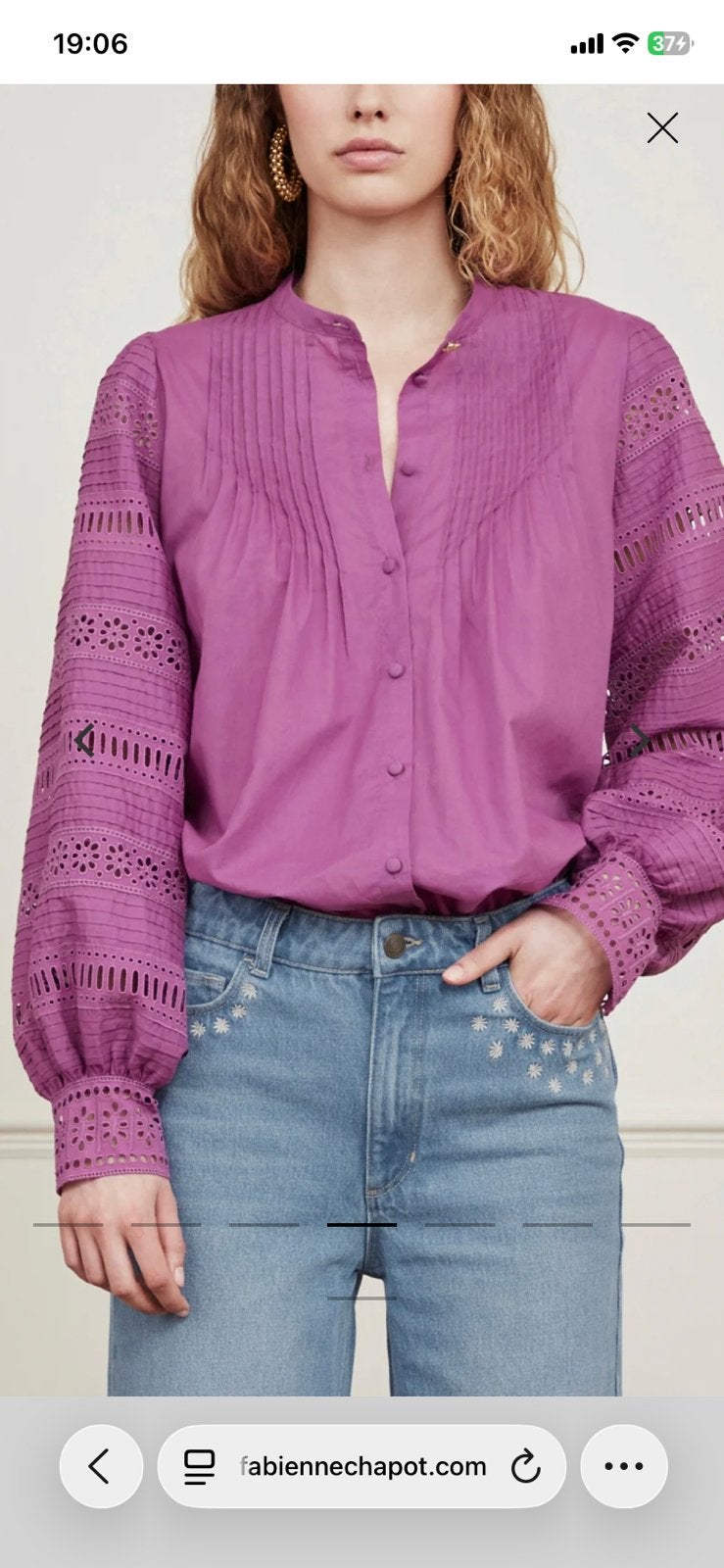 Vreni blouse fabienne chapot 36 nieuwstaat, Ophalen of Verzenden, Zo goed als nieuw, Maat 36 (S), Paars