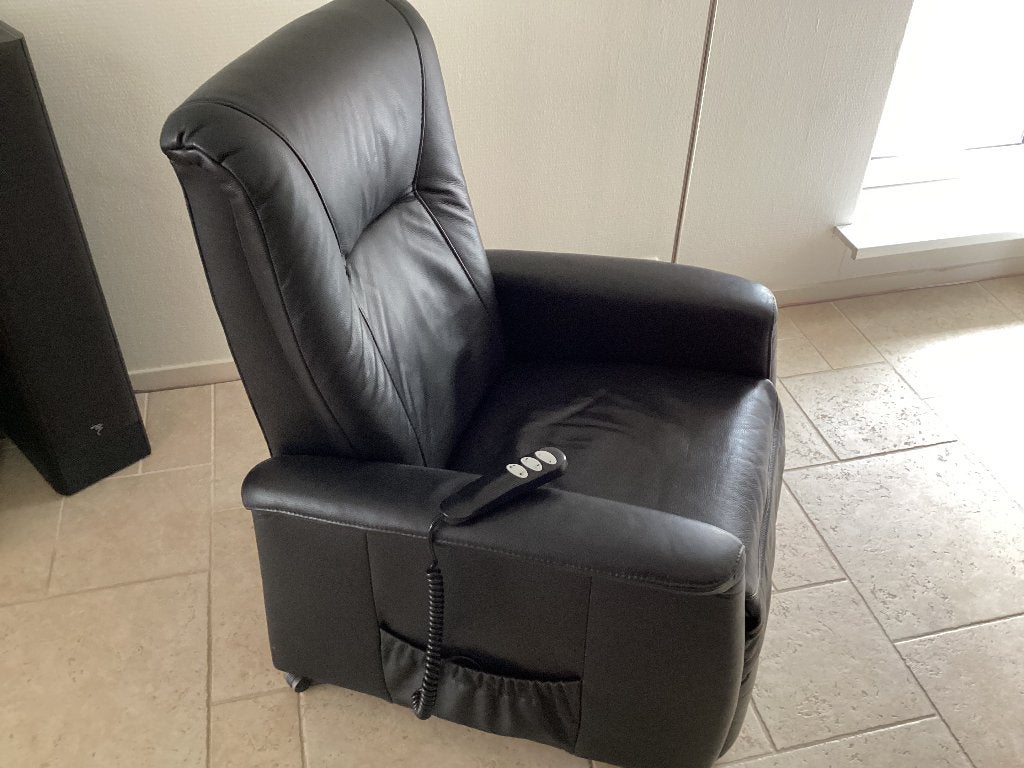 Leren sta op stoel, Huis en Inrichting, Ophalen, Gebruikt, 50 tot 75 cm, Leer