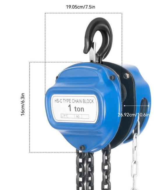 Kettingtakel 4m 1t 1000kg, Ophalen of Verzenden, Nieuw, Handmatig