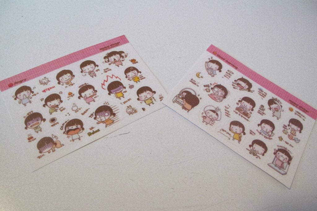 Korean Momoi Angry & Good Morning stickers, Verzamelen, Ophalen of Verzenden, Nieuw, Overige typen