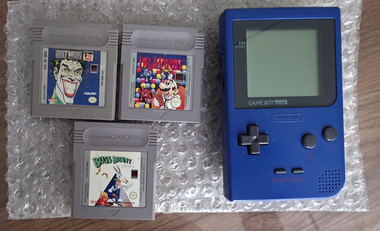 Originele Game Boy Pocket BLAUW incl 3 spellen MGB-001, Ophalen of Verzenden, Game Boy Pocket