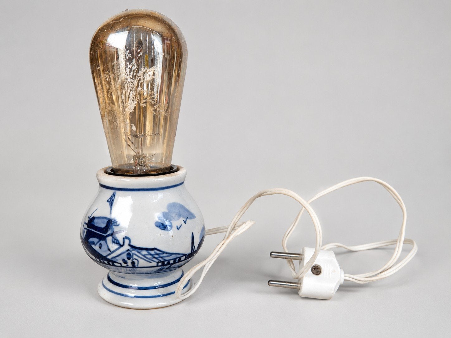 Delfts Blauw Tafellampje - 7cm hoog (zonder lamp), Antiek en Kunst, Antiek | Lampen, Ophalen of Verzenden