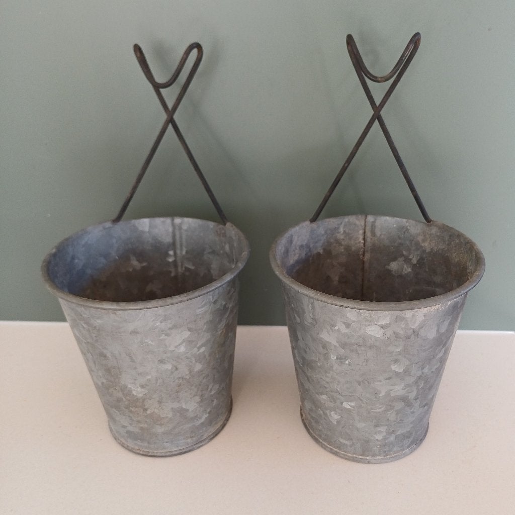 Set van 2 hangpotjes, Tuin en Terras, Overige materialen, Gebruikt, Ophalen of Verzenden, Onbekend