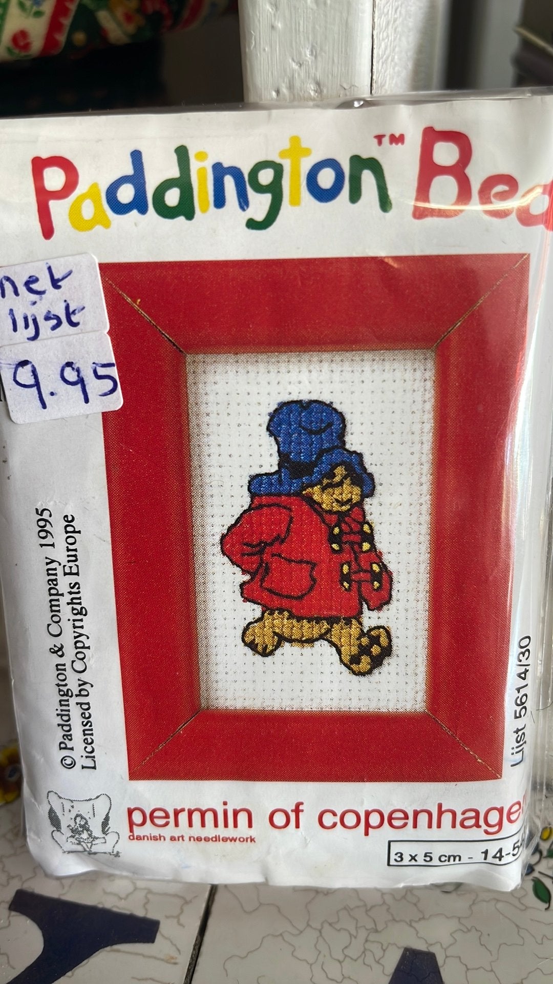 Borduurpakket beertje paddington  met lijstje, Ophalen of Verzenden, Nieuw, Borduurpakket