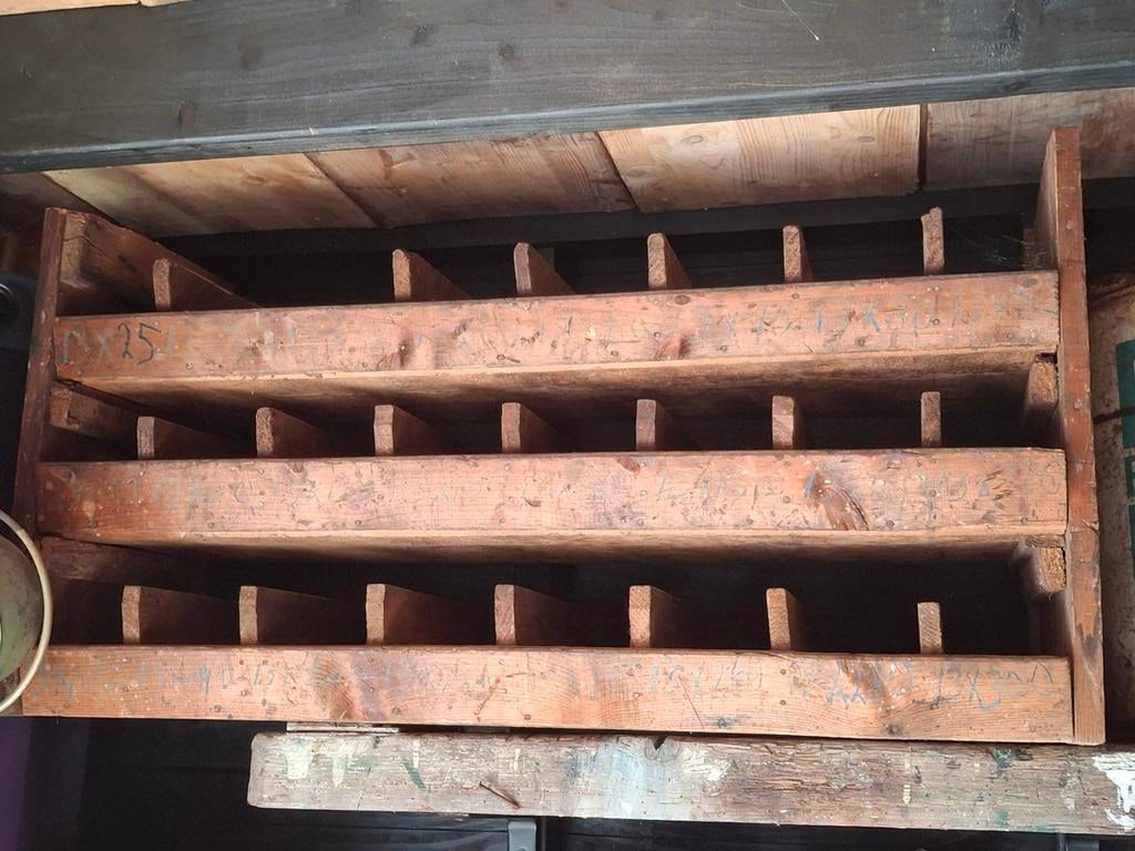Oude vakkenkast kastje gruttersbak brocante, Antiek en Kunst, Ophalen