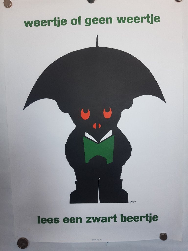 Originele poster Dick Bruna Zwarte Beertjes, Rechthoekig Staand, Verzenden, Zo goed als nieuw, A1 t/m A3