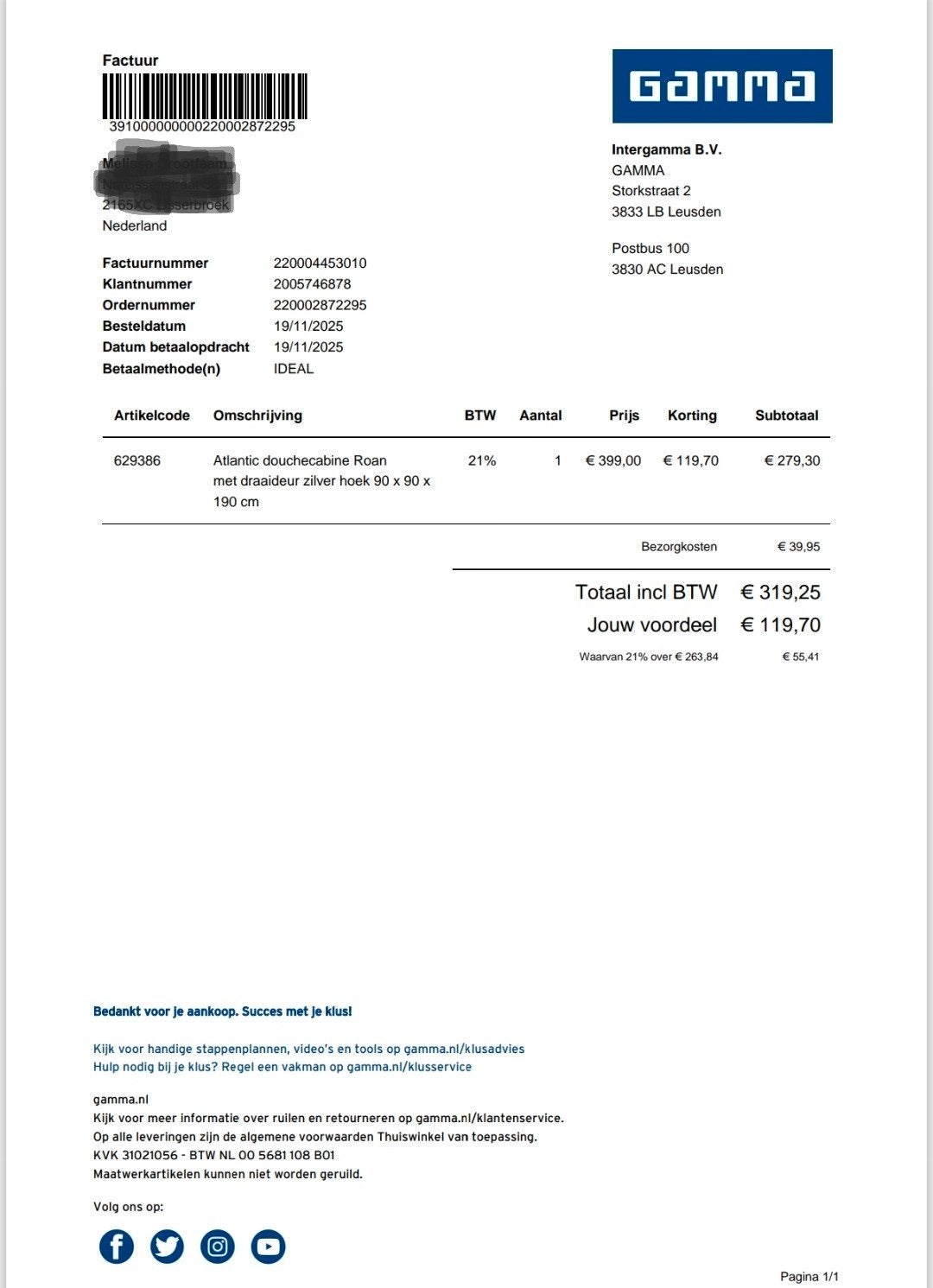 Douchecabine, Ophalen, Nieuw, Douche