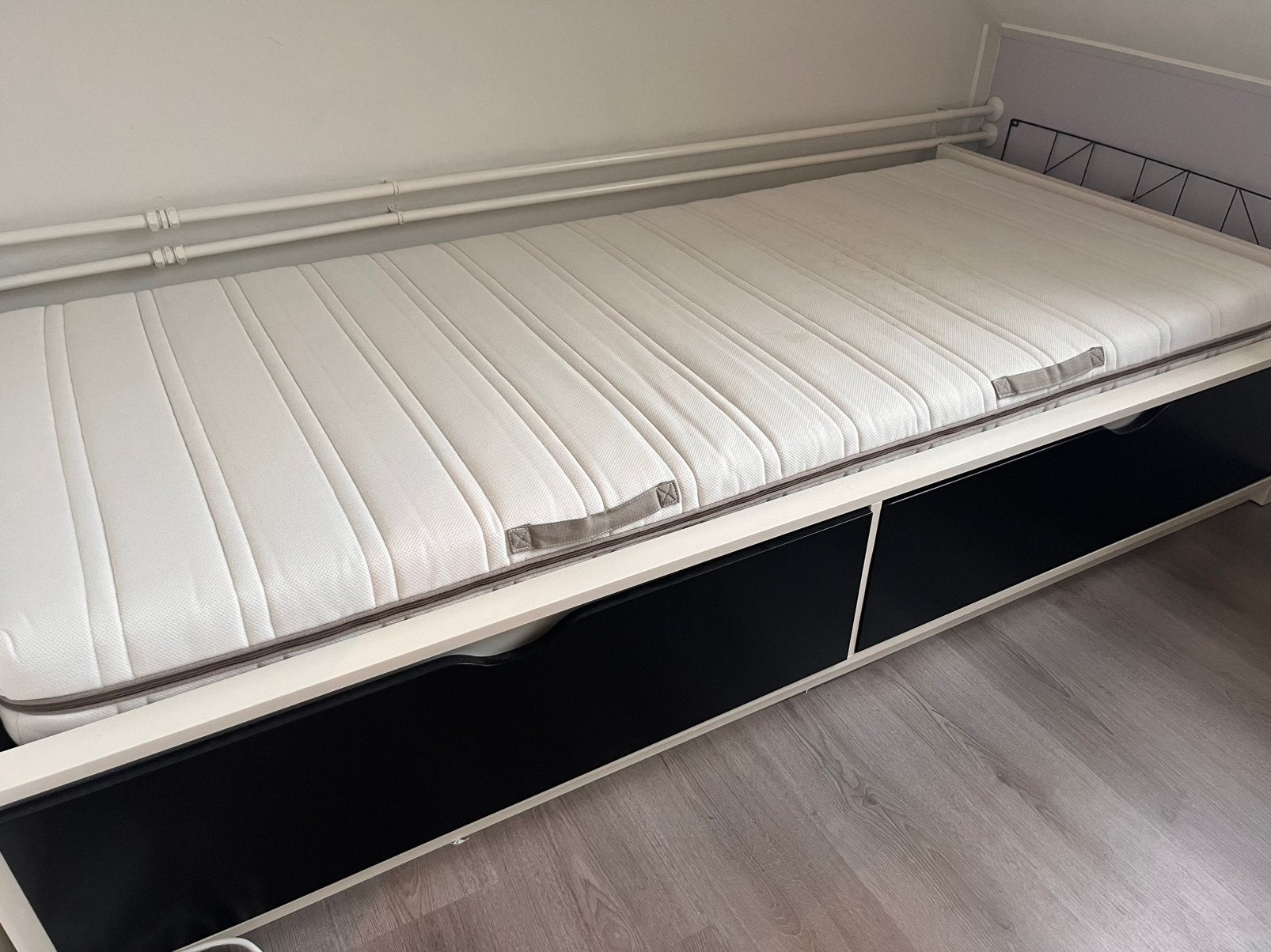 1 persoons bed (ikea flaxa bed), 90 cm, Eenpersoons, Wit, Ophalen of Verzenden