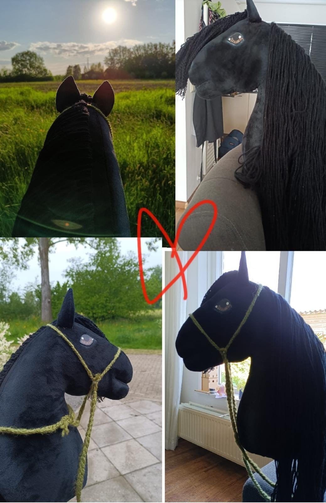 Zwart Hobbyhorse Fries met Halster - Zo goed als nieuw, Ophalen of Verzenden, Zo goed als nieuw, Jongen of Meisje