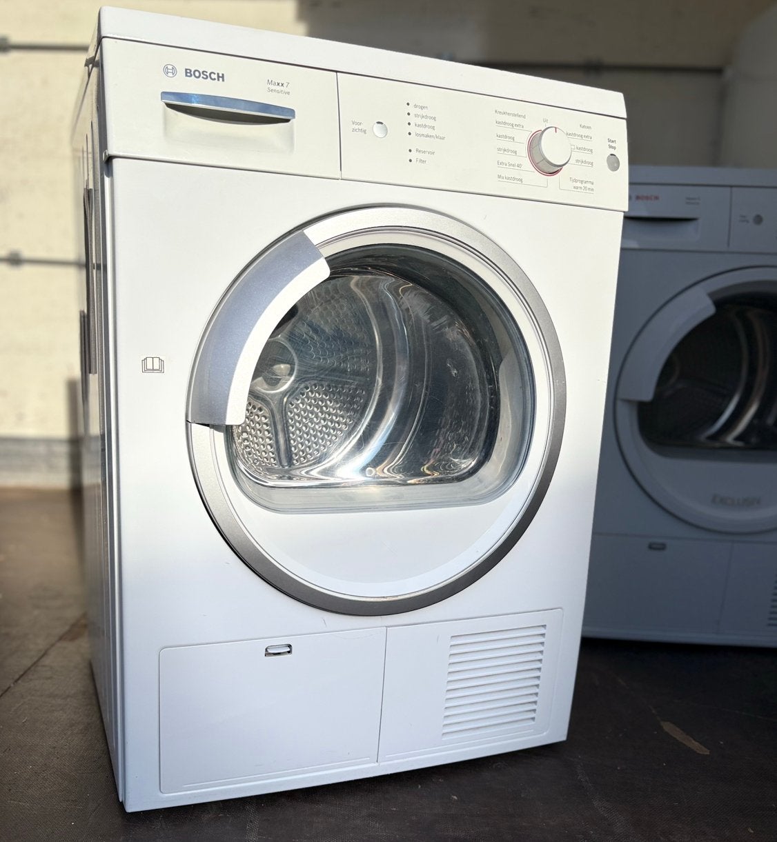 Bosch Maxx 7 Sensitive wasdroger met open deur– nieuwstaat, 6 tot 8 kg, Minder dan 85 cm, Ophalen of Verzenden, Zo goed als nieuw