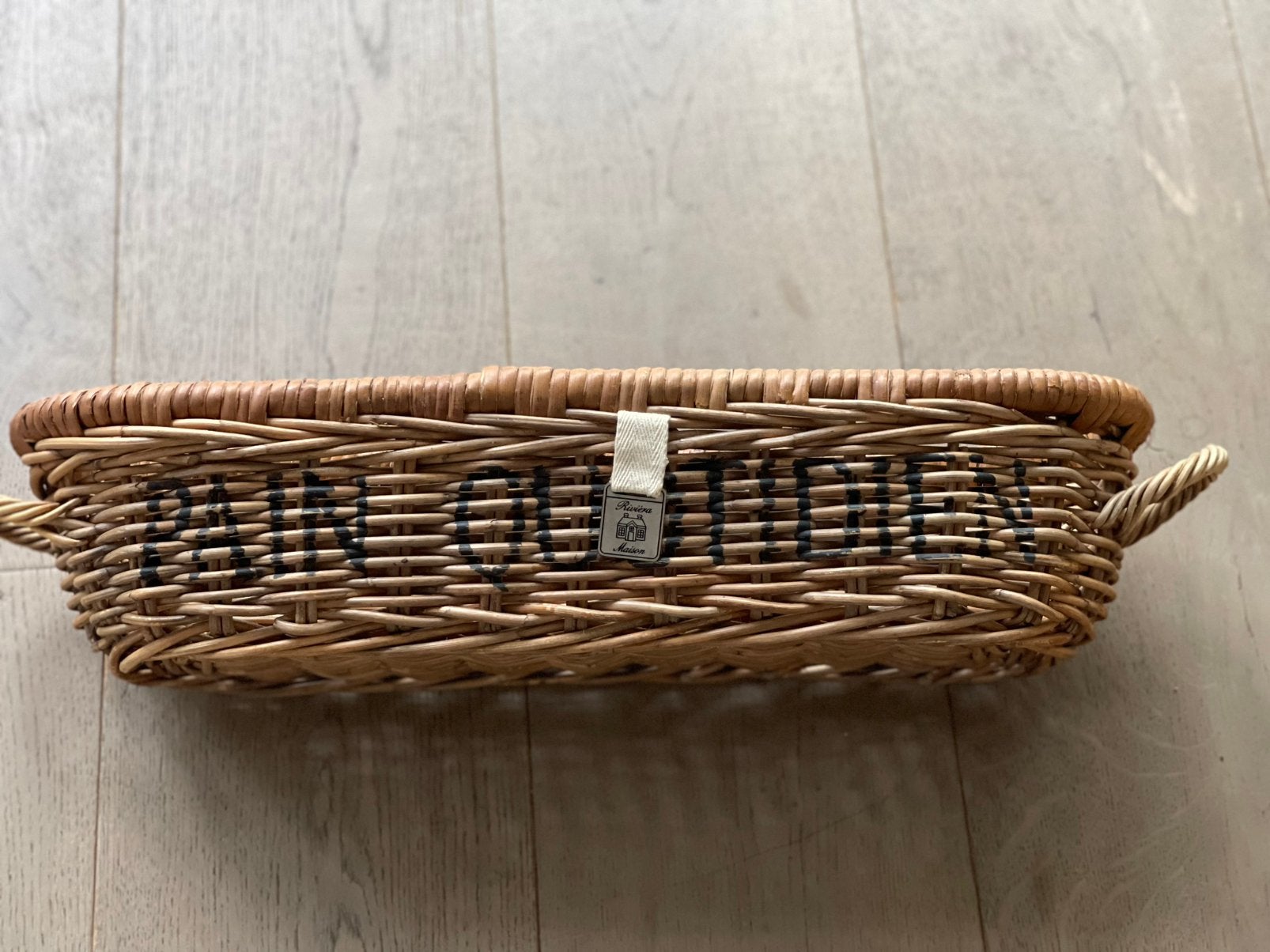 Rivièra Maison rieten broodmand Pain Quotidien, Huis en Inrichting, Ophalen of Verzenden, Zo goed als nieuw, Rond, Riet