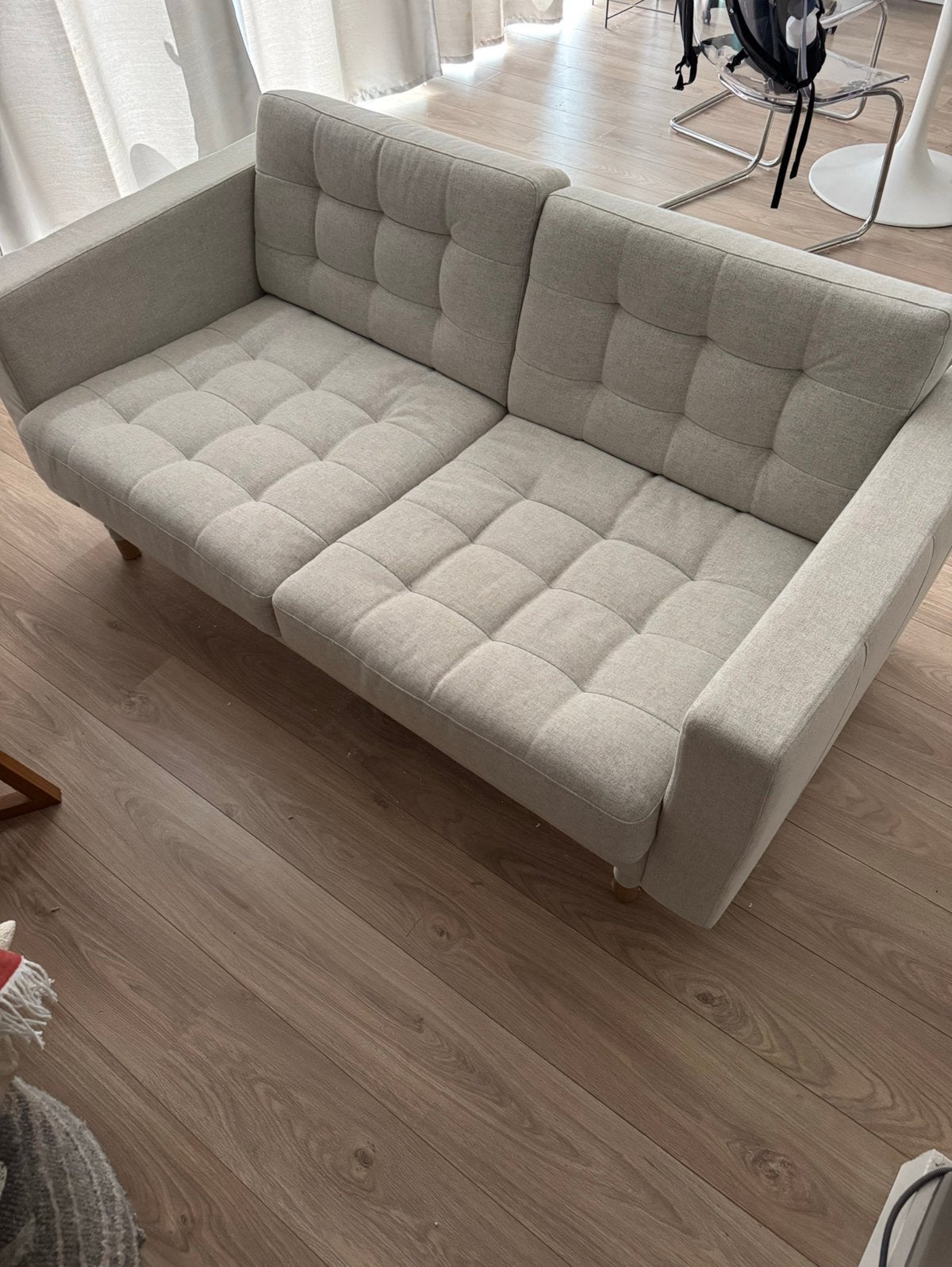 Landskrona 2-zitsbank Gunnared/beige hout, Ophalen, 150 tot 200 cm, Tweepersoons, 75 tot 100 cm