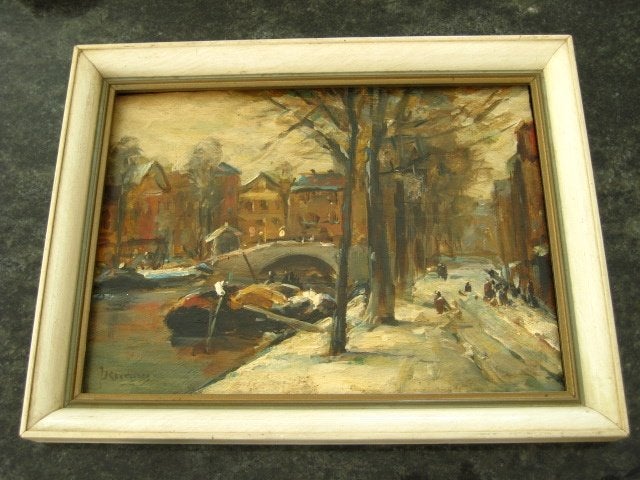 Jan Korthals., Paneel, Ophalen of Verzenden, Gesigneerd, Olieverf