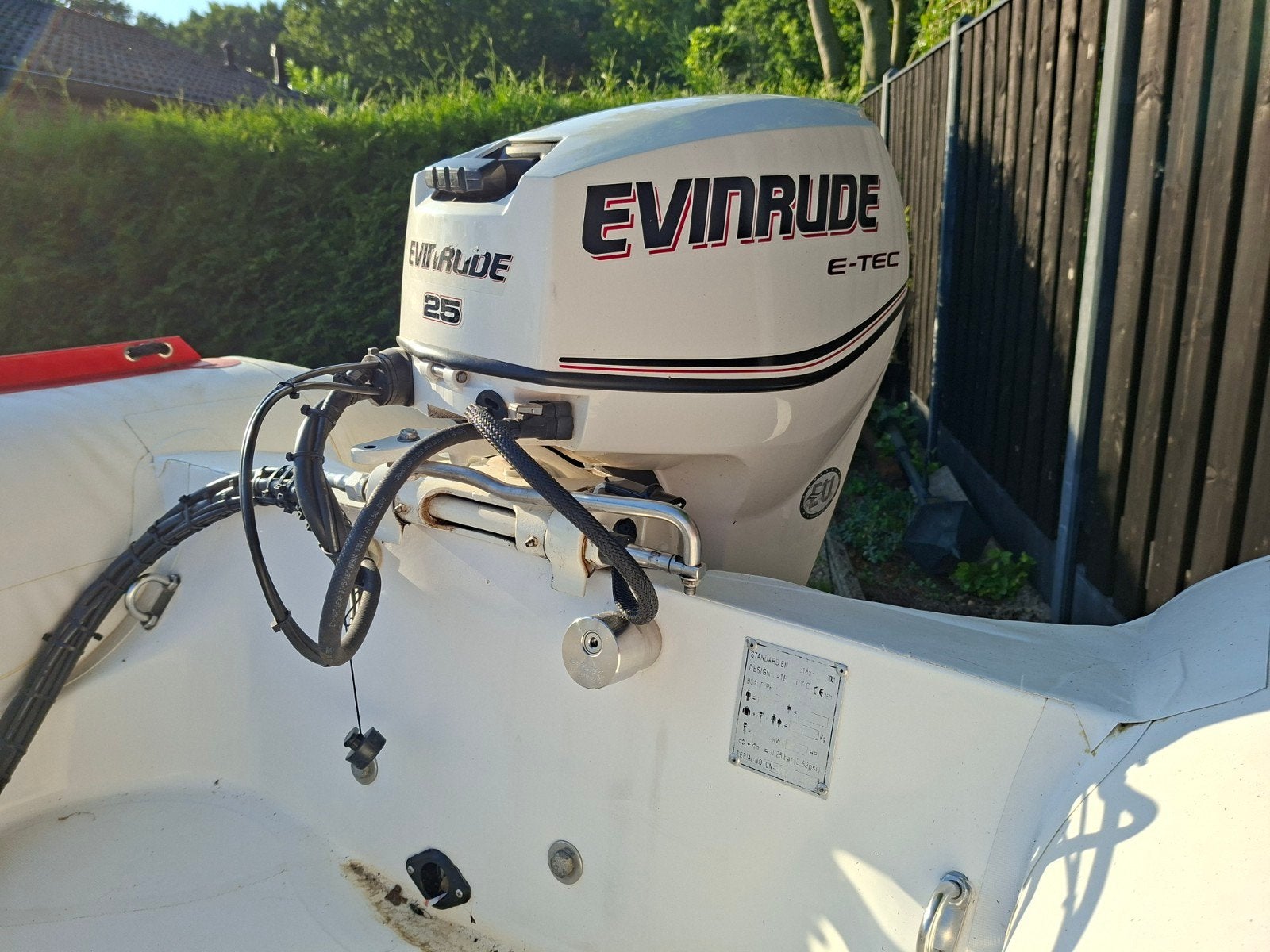 Stoere RIB 4.20 met Evinrude E-TEC 25 pk en Kalf trailer, Watersport en Boten, Rubberboten, Polyester/glasvezel, Gebruikt, Ophalen of Verzenden