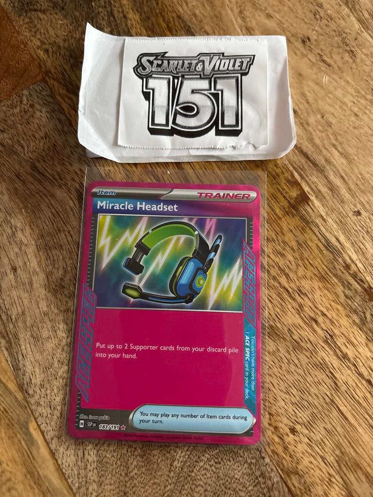 Pokémon TCG: Miracle Headset (183/191) Scarlet & Violet 151, Ophalen of Verzenden, Zo goed als nieuw, Losse kaart
