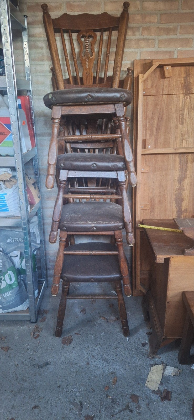 4 eetstoelen / barstoelen, Antiek en Kunst, Antiek | Meubels | Stoelen en Banken, Ophalen of Verzenden