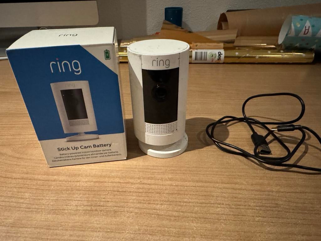 Ring Stick Up Cam Battery - Beveiligingscamera, Audio, Tv en Foto, Videobewaking, Ophalen of Verzenden, Gebruikt, Buitencamera