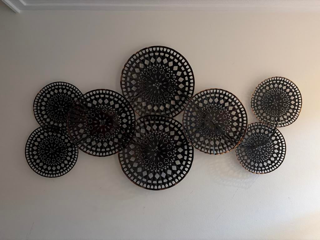 Maison du Monde Wanddecoratie Metaal Zwart/Brons, Metaal, Wandsculptuur, Zwart, Ophalen of Verzenden