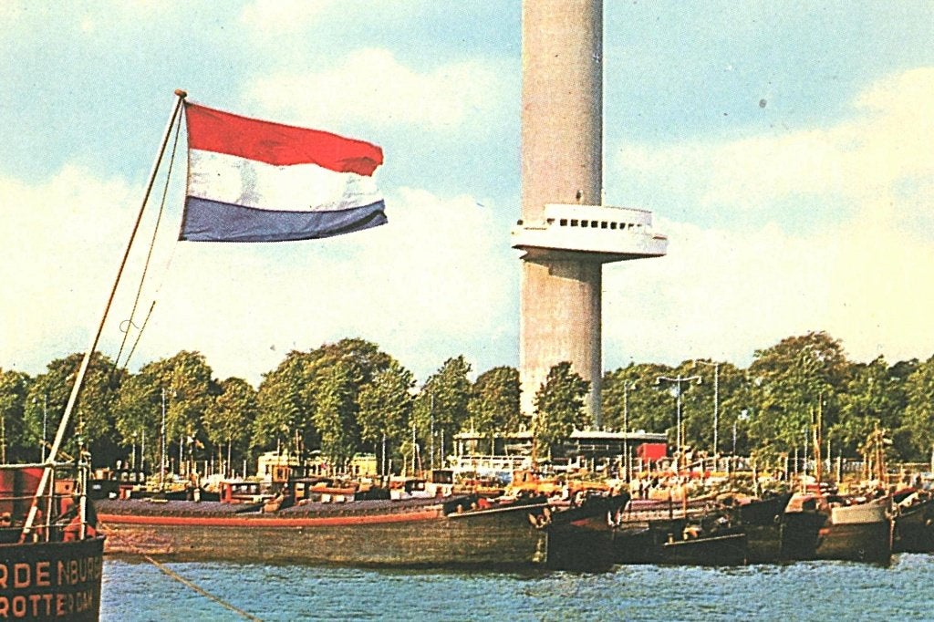 972155	Rotterdam	Euromast	1963 Wederopbouw	Gelopen met zegel, Ophalen of Verzenden, 1960 tot 1980, Gelopen, Zuid-Holland