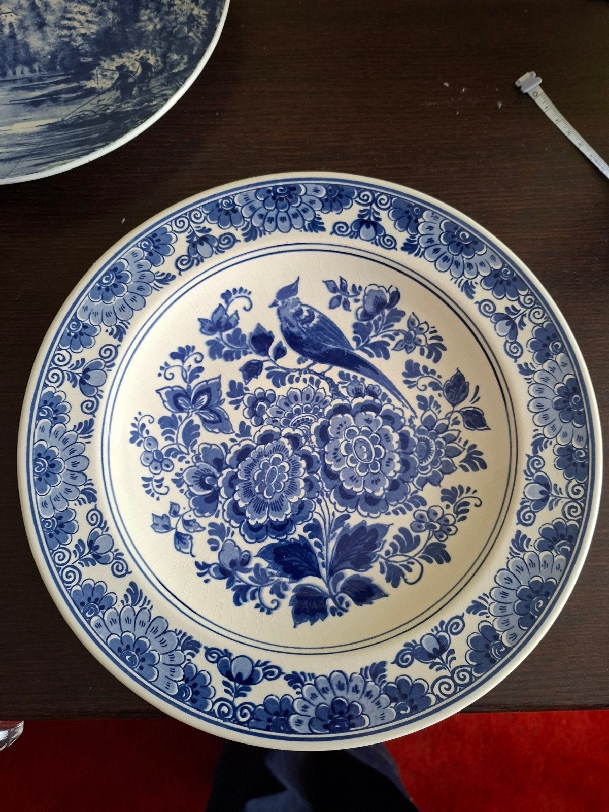 Delfts Blauw Wandbord - Handgeschilderd met Vogel, Ophalen