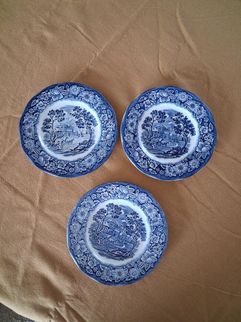 liberty Bleu gebaks  bordjes, Ophalen of Verzenden, Porselein, Bord of Schaal