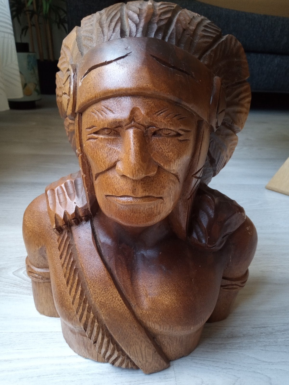 houten indiaan hoofd, Antiek en Kunst, Ophalen