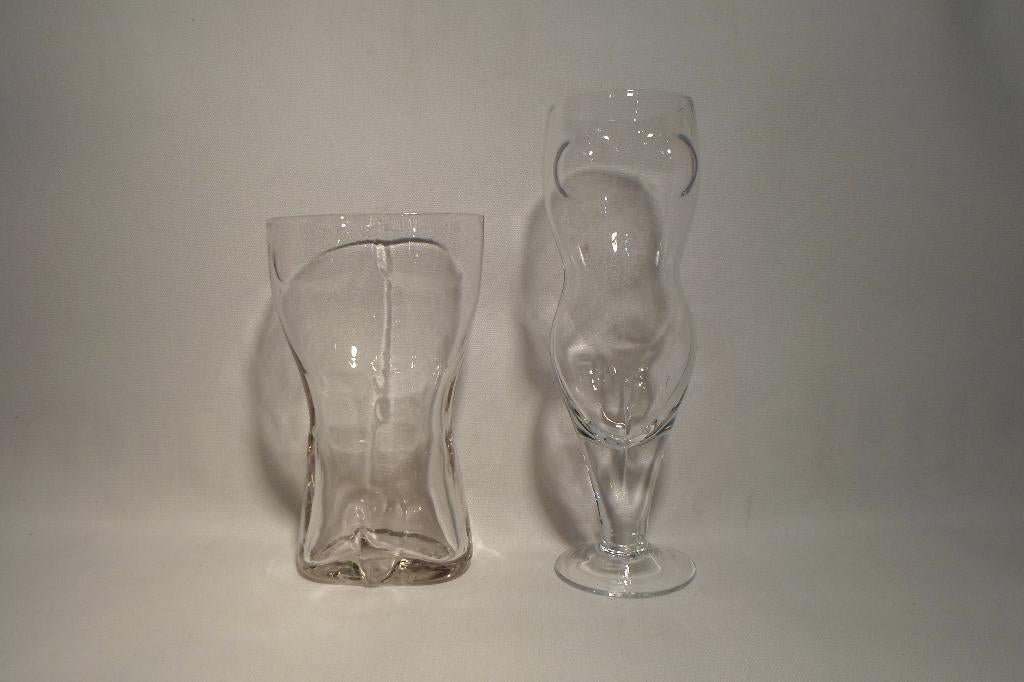 Glas Naakte Vrouw Man, Ophalen of Verzenden, Zo goed als nieuw, Bierglas