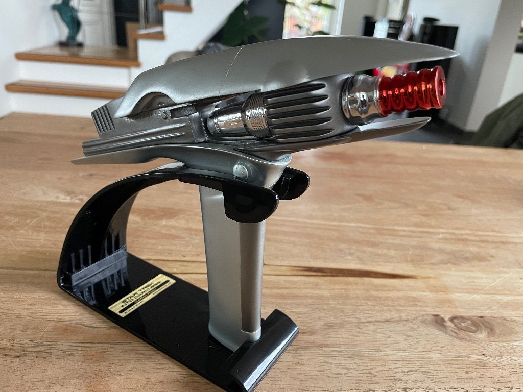 Star Trek into darkness starlet Phaser blaster pistol, Ophalen of Verzenden, Zo goed als nieuw, Film, Beeldje, Replica of Model