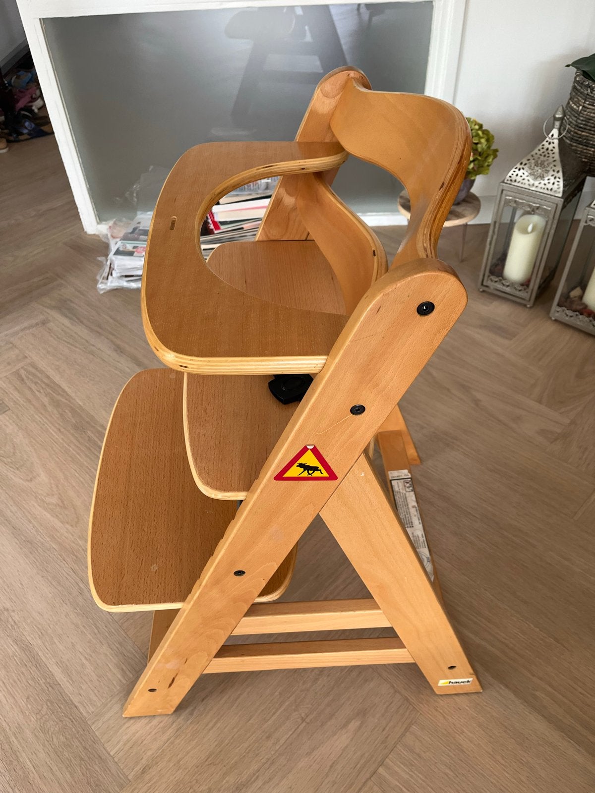 Hauck Alpha Meegroeistoel - Houten Kinderstoel, Kinderen en Baby's, Kinderstoelen, Ophalen, Gebruikt, Meegroeistoel, Aanschuifbaar