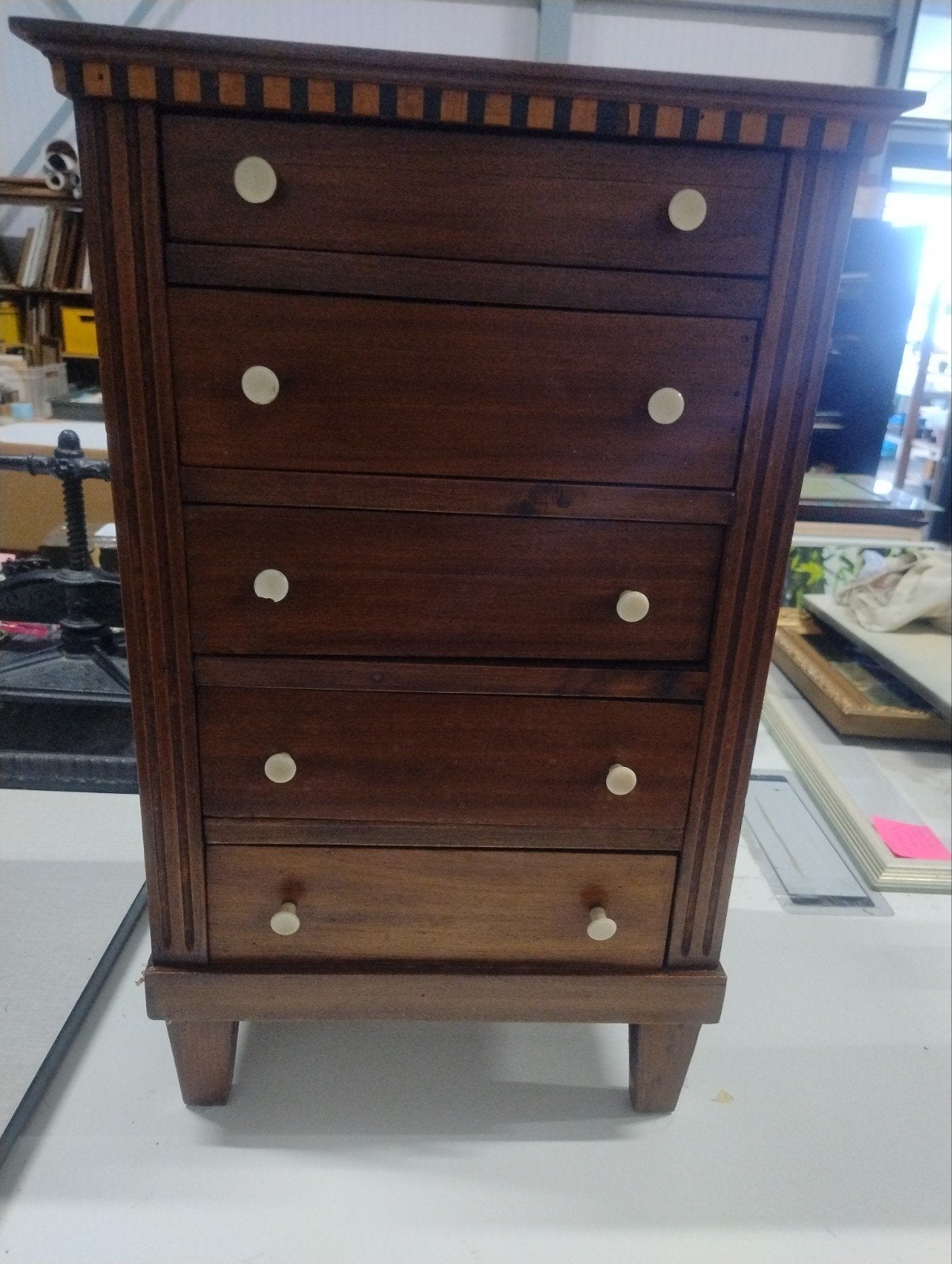 Antieke kersenhouten commode/chiffonnière met 5 lades, Ophalen